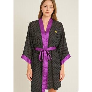 Batman Robe Factory Spa Womens Sheer robe With Belt SZ SMall belted embroidered